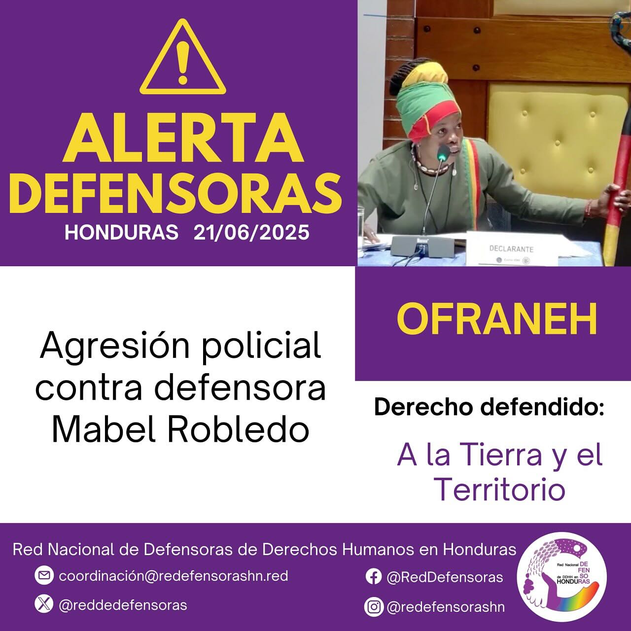 #AlertaDefensoras │Agresión policial contra defensora Mabel Robledo